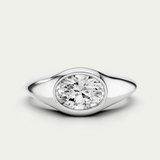 Harper | Oval Diamond Signet Ring
