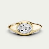 Harper | Oval Diamond Signet Ring