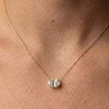 Oval Diamond East West Solitaire Necklace