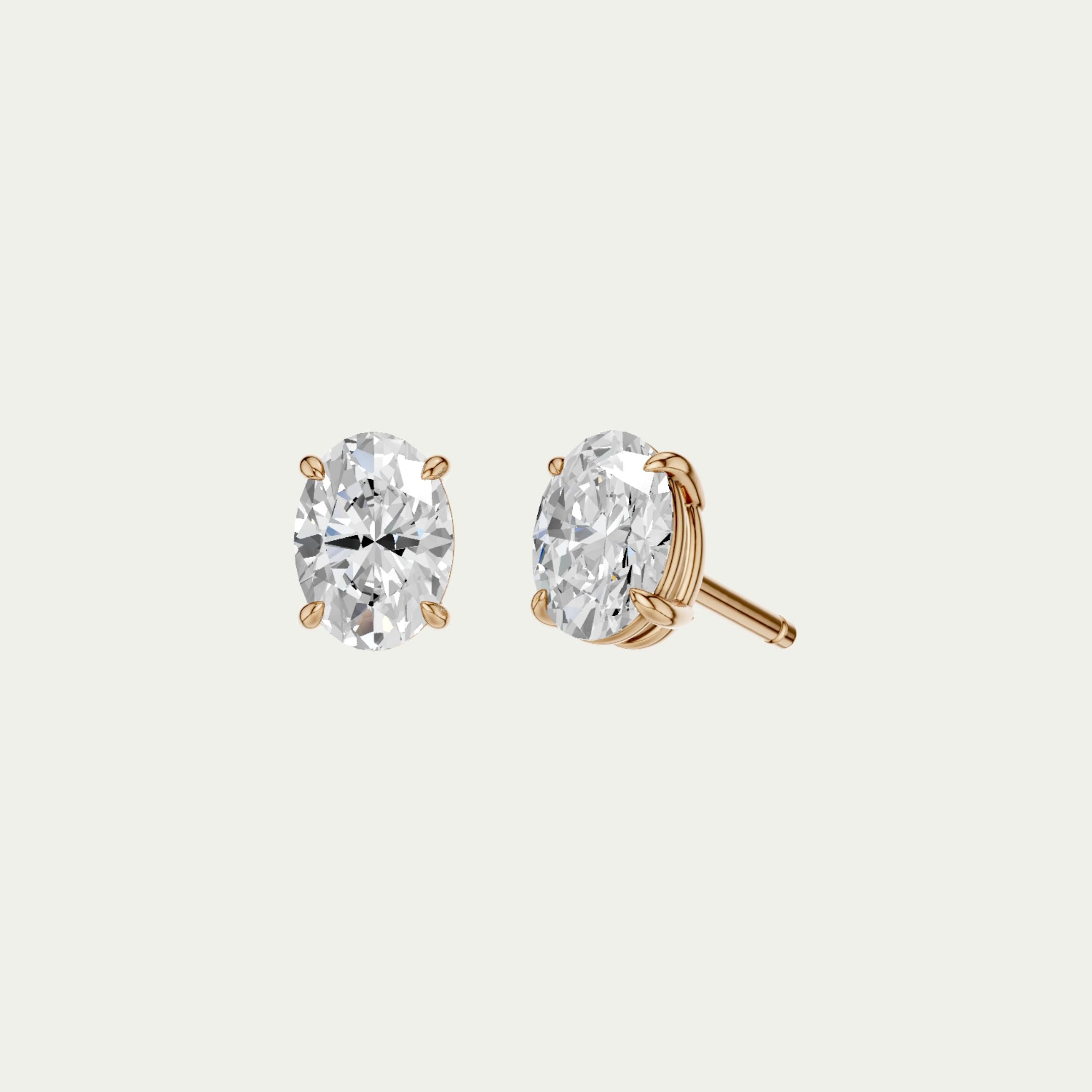Oval Classic Diamond Stud