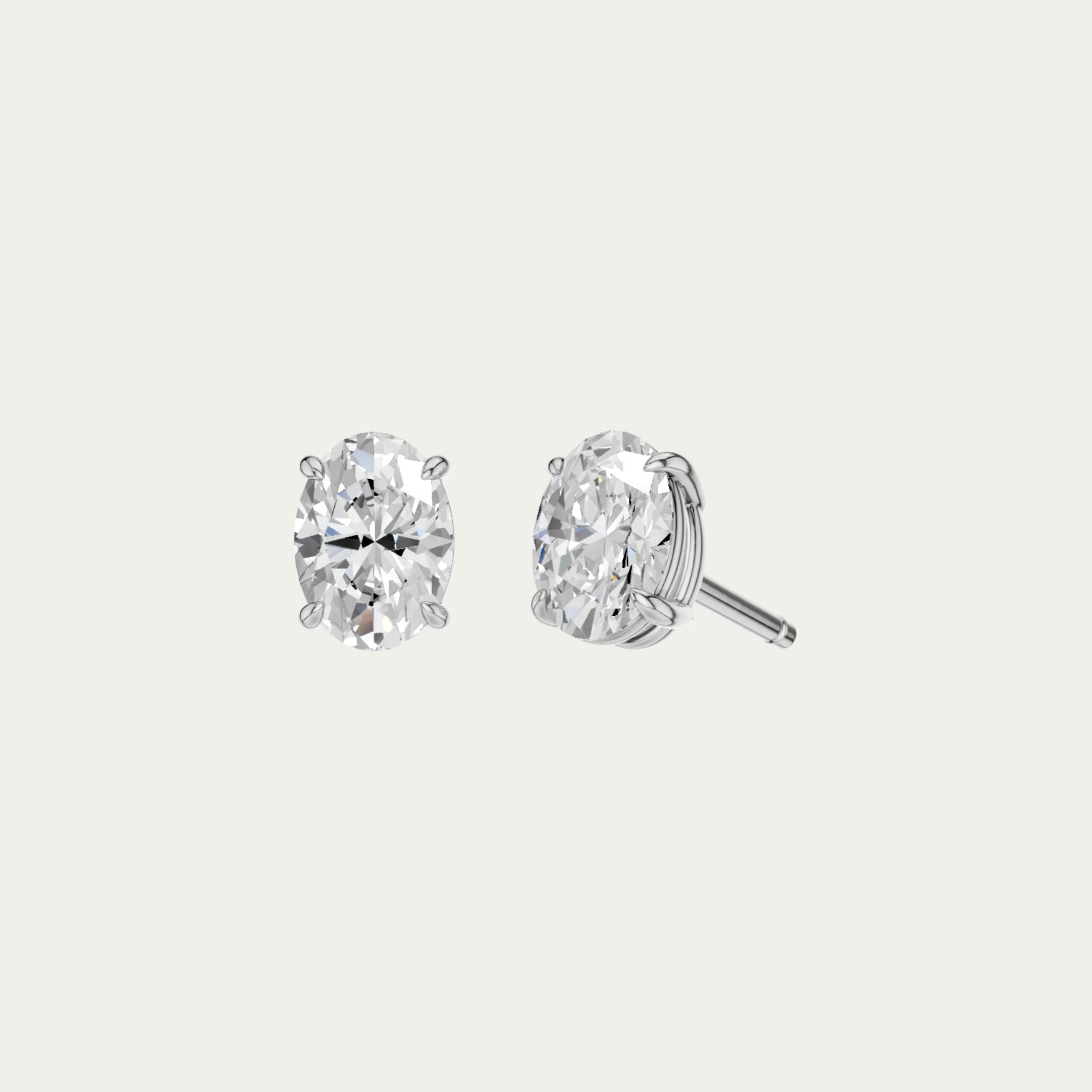 Oval Classic Diamond Stud