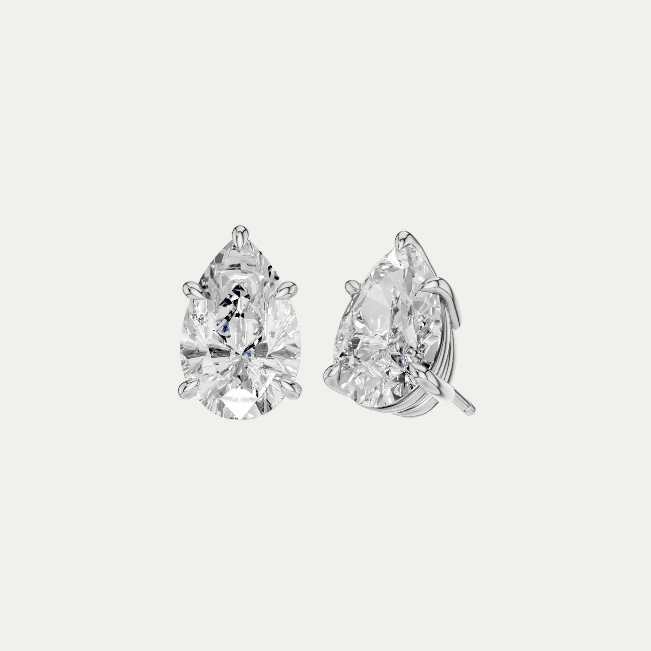 Pear Classic Diamond Stud
