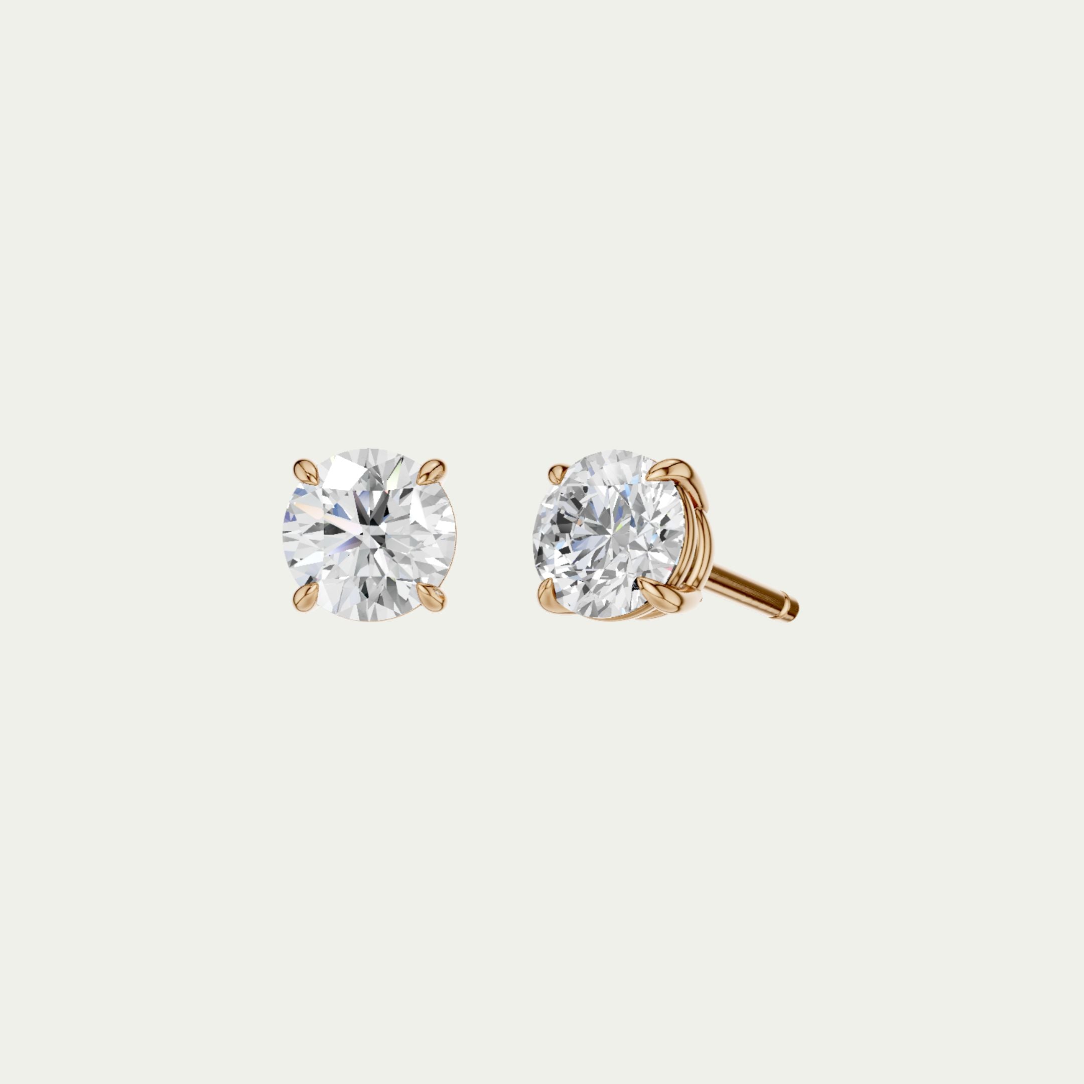 Round Classic Diamond Stud