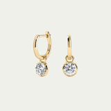 Georgian Round Diamond Drop Hoops