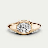 Harper | Oval Diamond Signet Ring