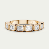 Jean | Emerald Bezel Diamond Band