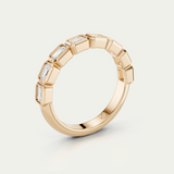 Jean | Emerald Bezel Diamond Band