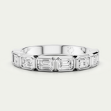 Jean | Emerald Bezel Diamond Band