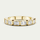 Jean | Emerald Bezel Diamond Band