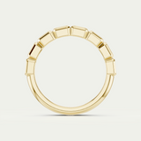 Jean | Emerald Bezel Diamond Band