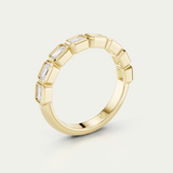 Jean | Emerald Bezel Diamond Band