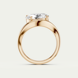 Jemima | Oval Diamond Curved Solitaire Ring