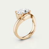 Jemima | Oval Diamond Curved Solitaire Ring