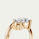 Jemima | Oval Diamond Curved Solitaire Ring