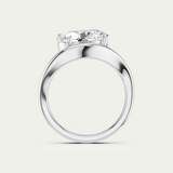 Jemima | Oval Diamond Curved Solitaire Ring