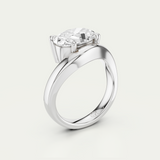 Jemima | Oval Diamond Curved Solitaire Ring