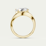 Jemima | Oval Diamond Curved Solitaire Ring