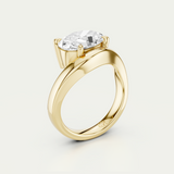 Jemima | Oval Diamond Curved Solitaire Ring