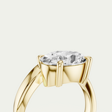 Jemima | Oval Diamond Curved Solitaire Ring