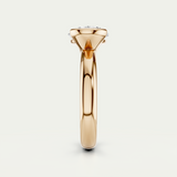 Mieja | Oval Diamond Half Bezel Solitaire Ring