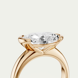 Mieja | Oval Diamond Half Bezel Solitaire Ring