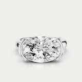 Mieja | Oval Diamond Half Bezel Solitaire Ring