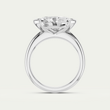 Mieja | Oval Diamond Half Bezel Solitaire Ring