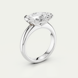 Mieja | Oval Diamond Half Bezel Solitaire Ring