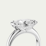 Mieja | Oval Diamond Half Bezel Solitaire Ring