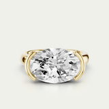 Mieja | Oval Diamond Half Bezel Solitaire Ring