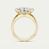 Mieja | Oval Diamond Half Bezel Solitaire Ring