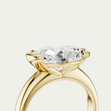 Mieja | Oval Diamond Half Bezel Solitaire Ring