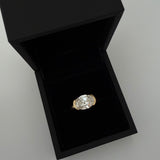 Mieja | Oval Diamond Half Bezel Solitaire Ring