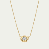 Oval Diamond Bubble Solitaire Necklace