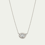 Oval Diamond Bubble Solitaire Necklace