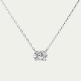Oval Diamond East West Solitaire Necklace