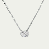 Oval Diamond East West Solitaire Necklace