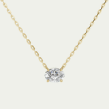 Oval Diamond East West Solitaire Necklace