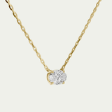 Oval Diamond East West Solitaire Necklace