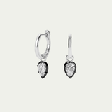 Georgian Pear Diamond Drop Hoops
