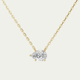 Pear Diamond East West Solitaire Necklace