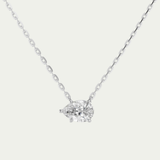Pear Diamond East West Solitaire Necklace