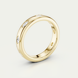 River | Oval Diamond Inlay Band