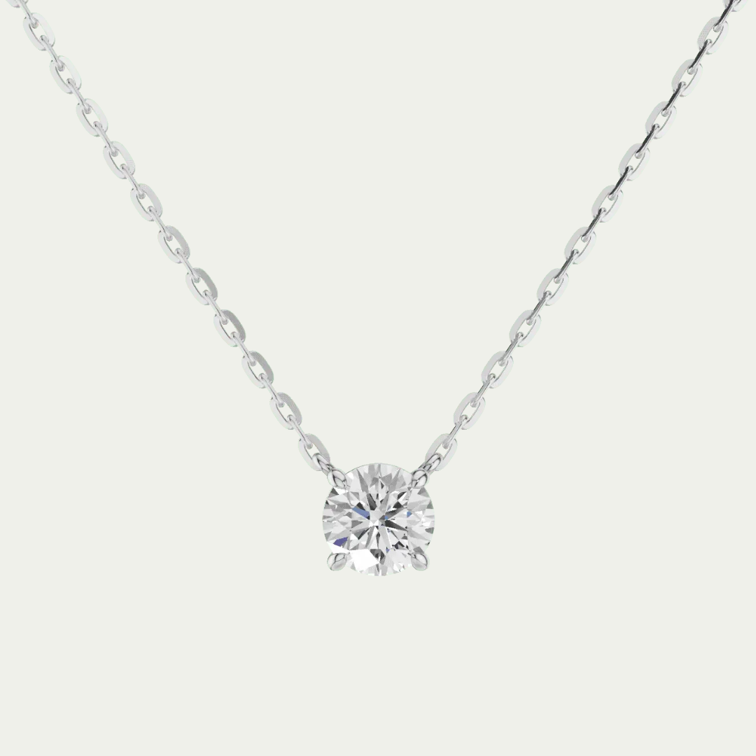 Round Diamond Solitaire Necklace