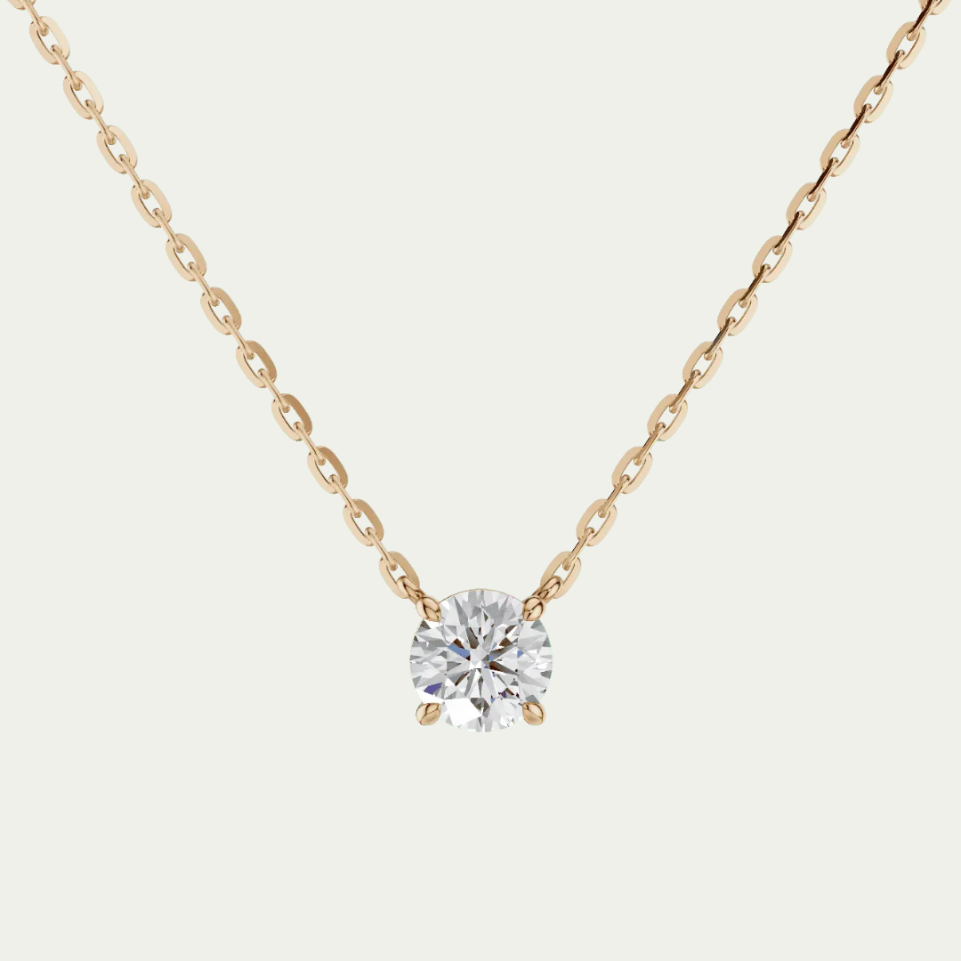Round Diamond Solitaire Necklace