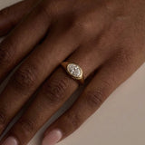 Harper | Oval Diamond Signet Ring