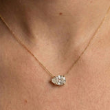 Pear Diamond East West Solitaire Necklace
